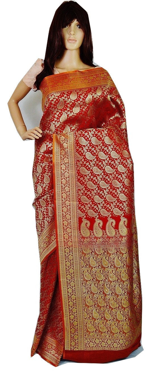 Banaras Saree With Attached Blouse piece