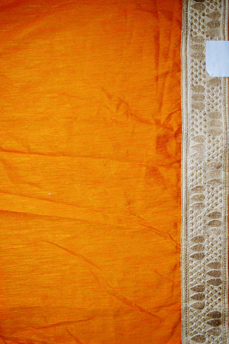 Latest Orange Colour Chiffon and Net Party Wear Saree