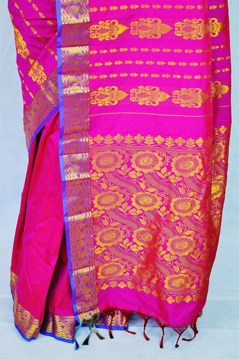 Magenta Colour Kanchipuram Silk Saree