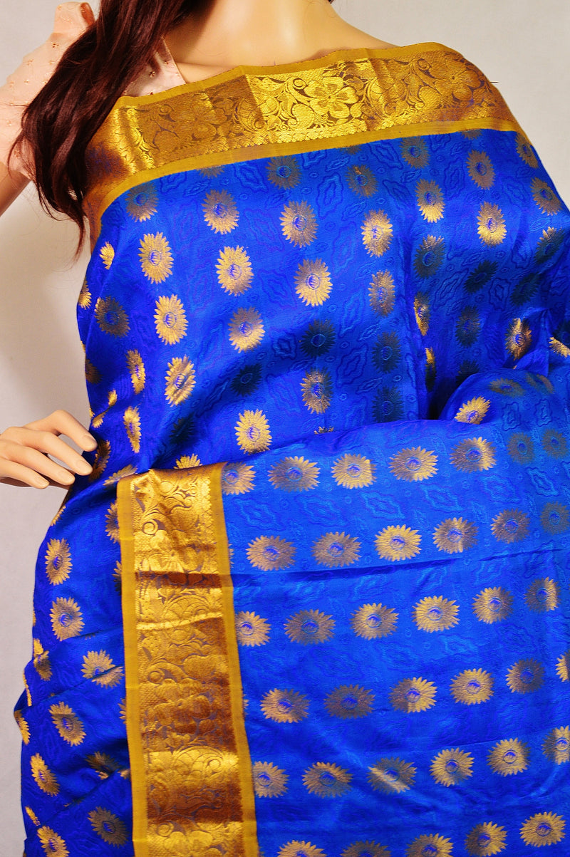 Blue Colour Kanchipuram Silk Saree