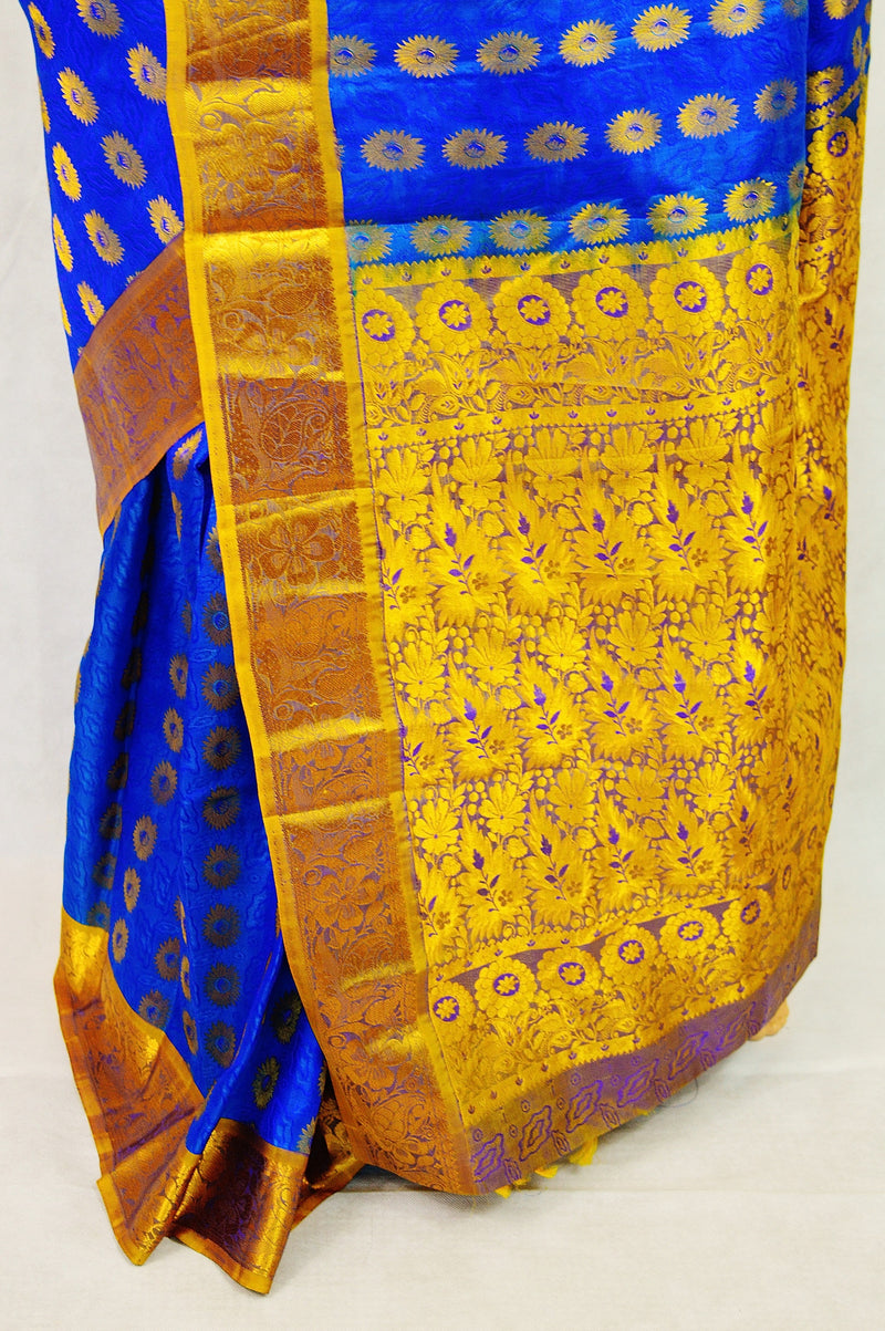 Blue Colour Kanchipuram Silk Saree