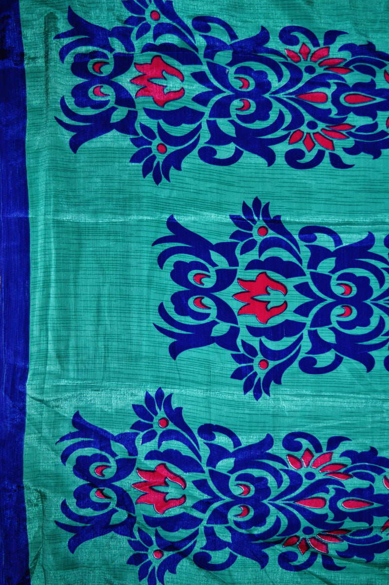 Gorgeous Blue Colour Inter City Crepe Silk Saree