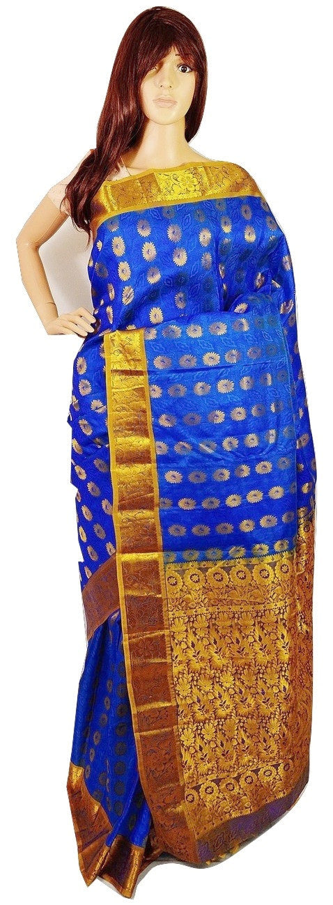 Blue Colour Kanchipuram Silk Saree