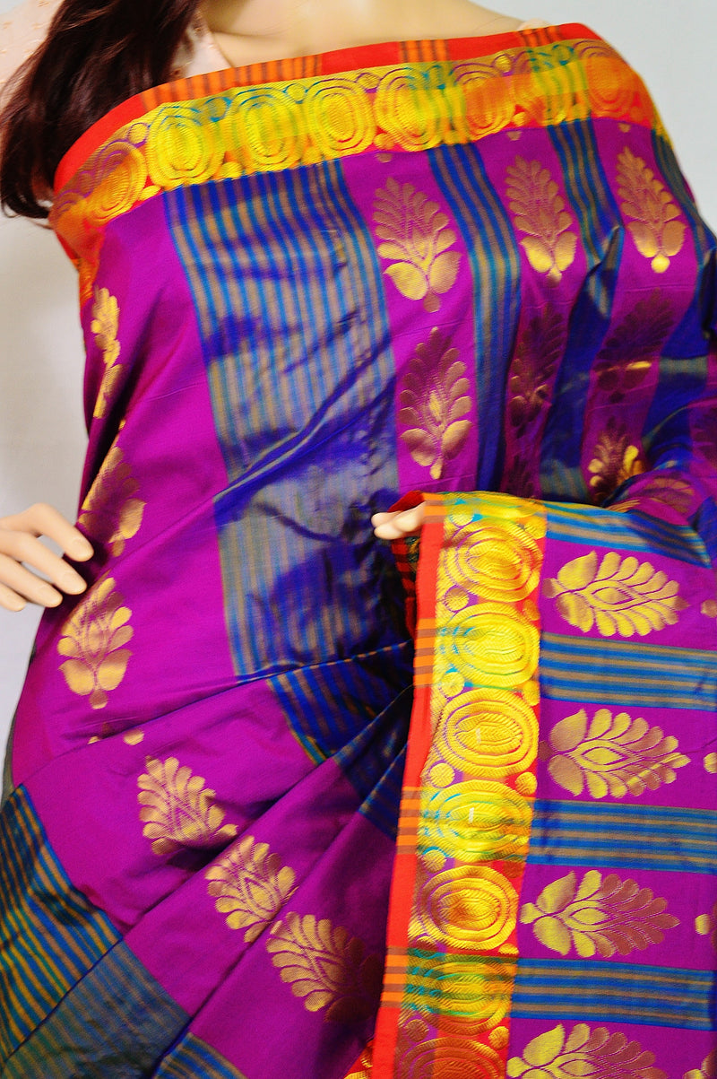 Purple Colour  Kanchipuram  Silk Saree