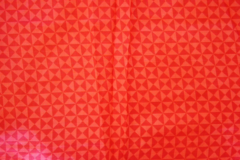 Red & Mint Colour Print Work Lichi 3 Star Saree
