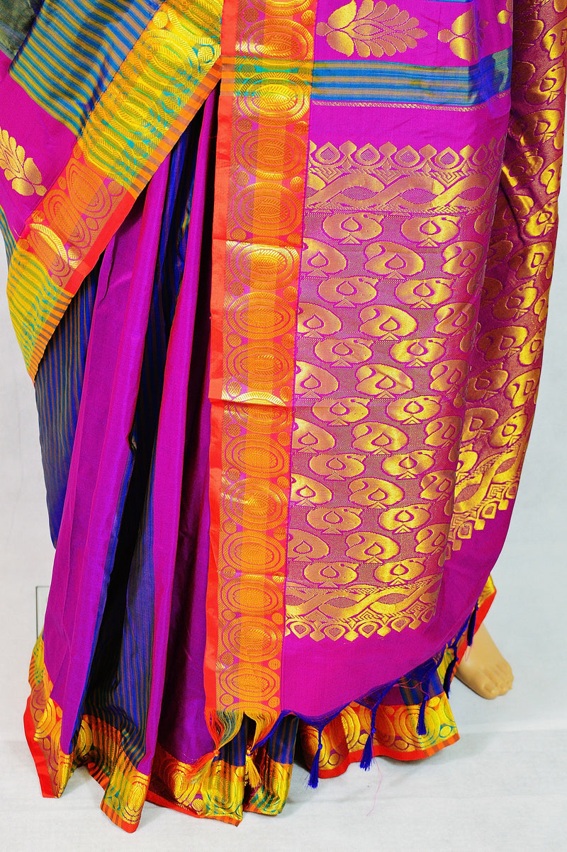 Purple Colour  Kanchipuram  Silk Saree