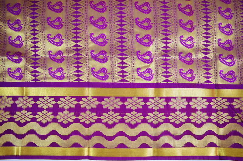 Magenta Colour  Kanchipuram Silk Saree