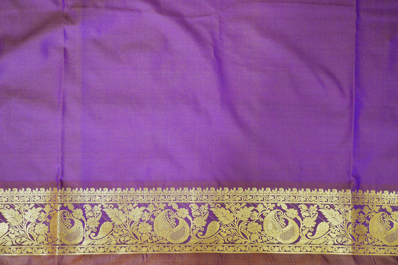 Purple Colour  Kanchipuram Silk Saree With Stones