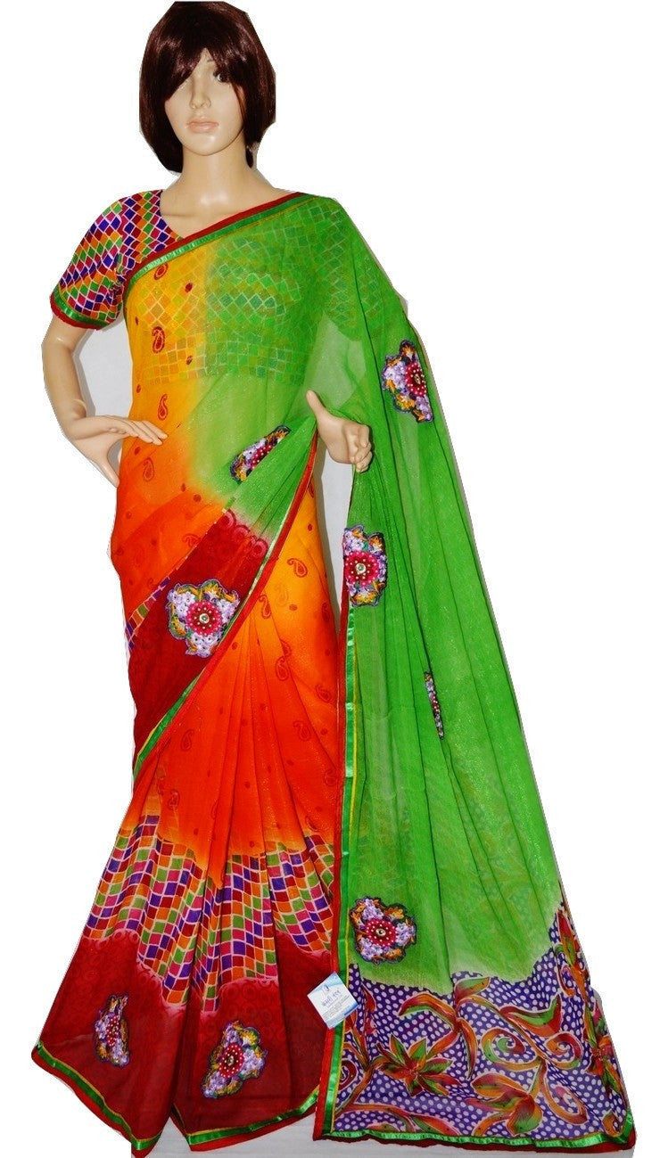 Designer Partywear Saree With Pre stitched Blouse