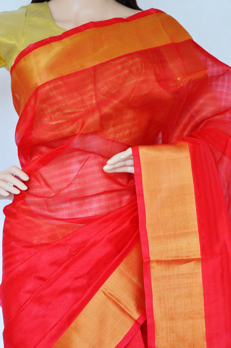 Red  & Gold Kanchipuram Silk Cotton Saree