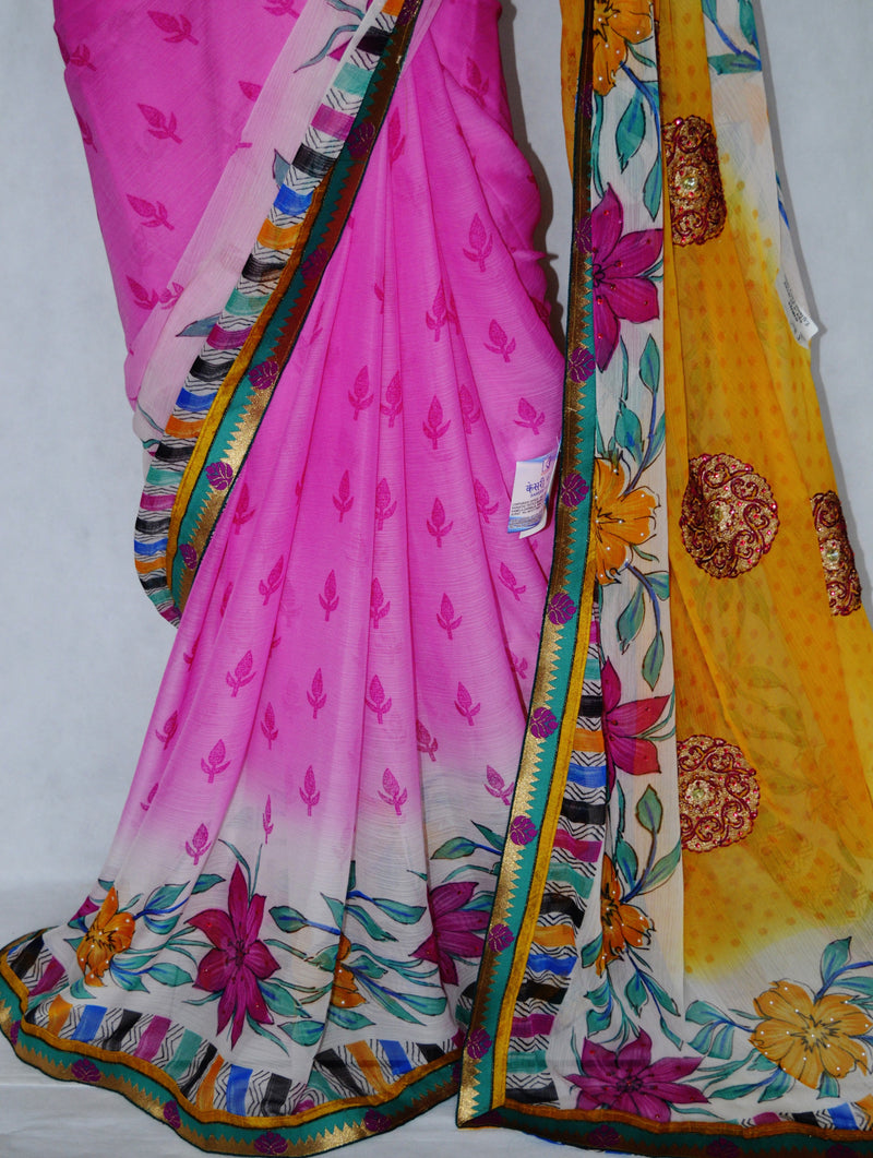 Designer  Partywear Saree With Pre stitched Blouse