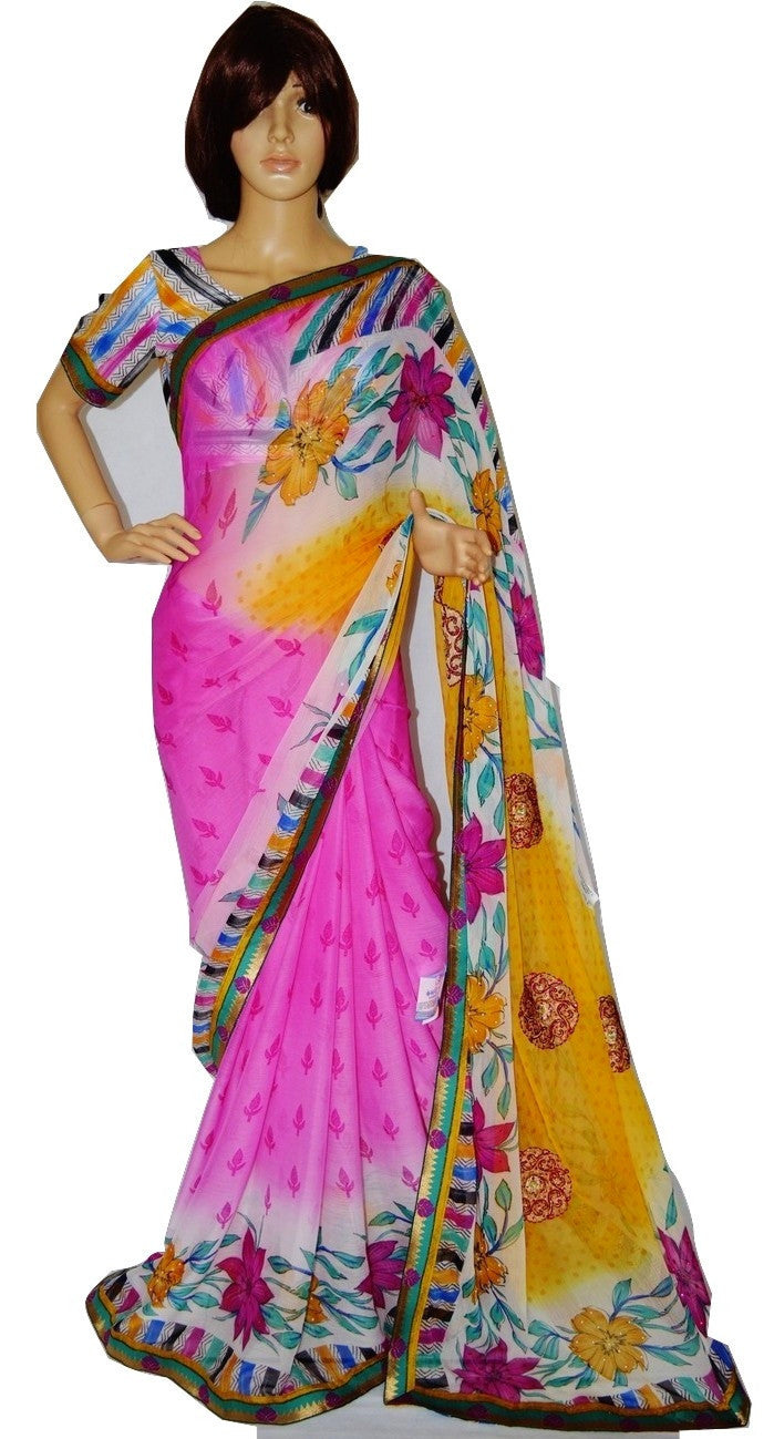 Designer  Partywear Saree With Pre stitched Blouse