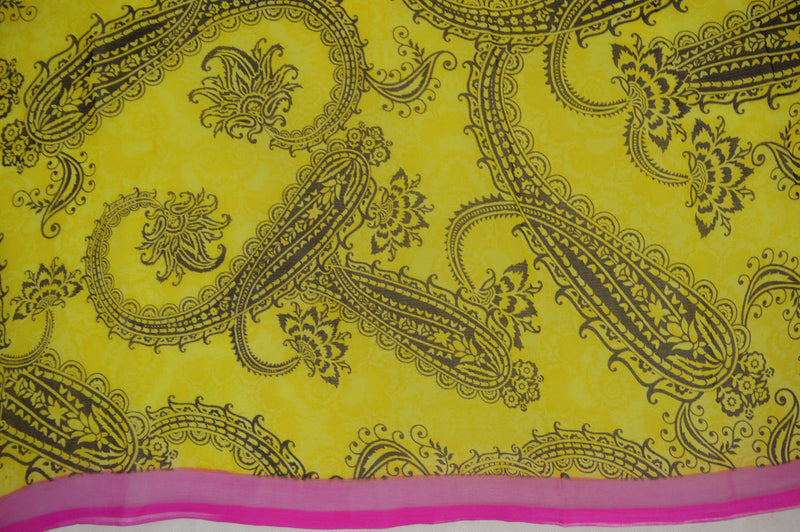 Pink,Yellow & Multi Flower Kalavati Saree