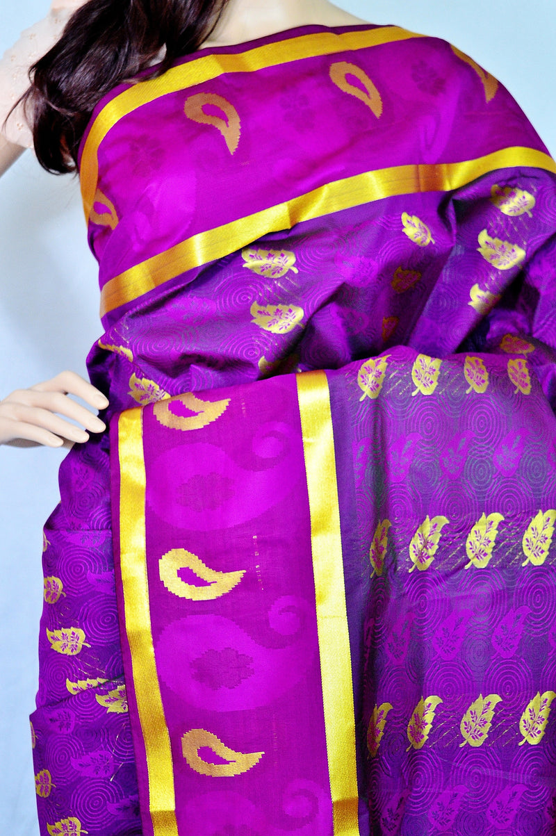 Magenta Colour  Kanchipuram Silk Saree