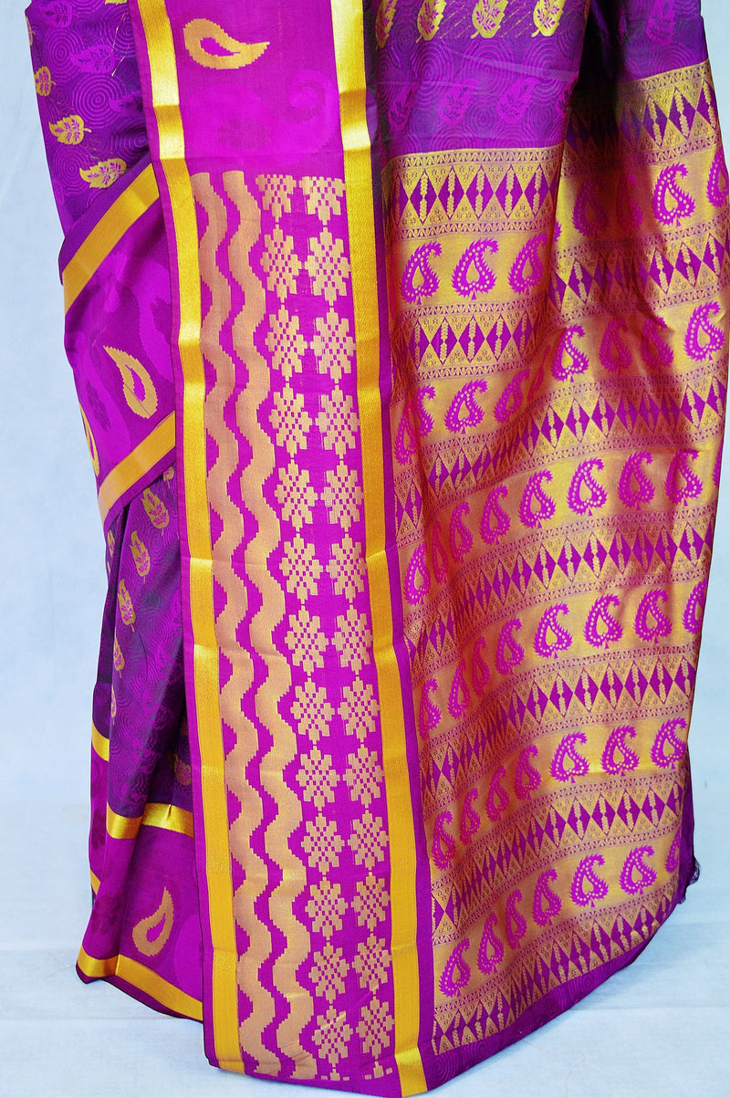 Magenta Colour  Kanchipuram Silk Saree