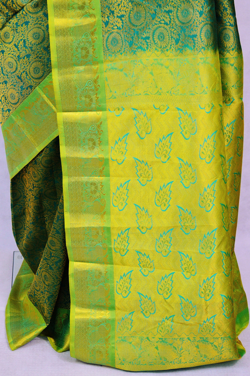 Beautiful Green Kanchipuram Pattu Silk Saree