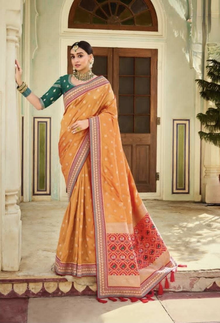 Bridal orange saree shop