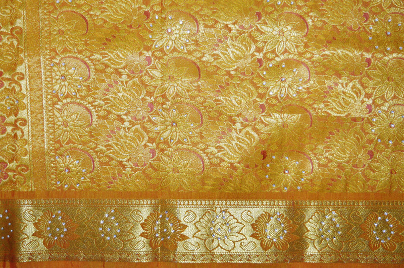 Gorgeous  Kanchipuram Silk Saree With Stones