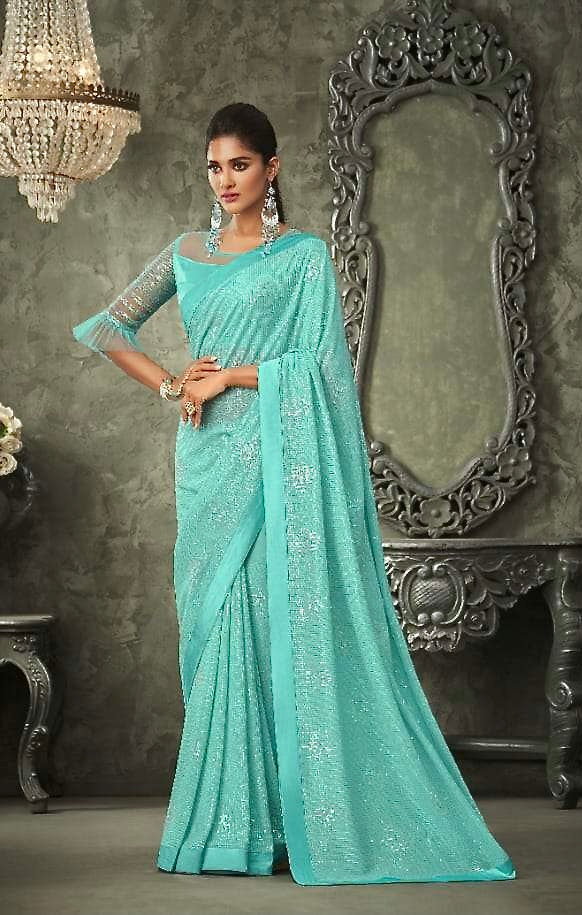 Latest Georgette with Sequins Saree