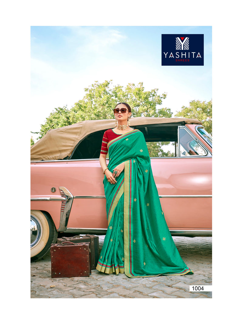 Green Colour Satin Silk Party Wear Saree