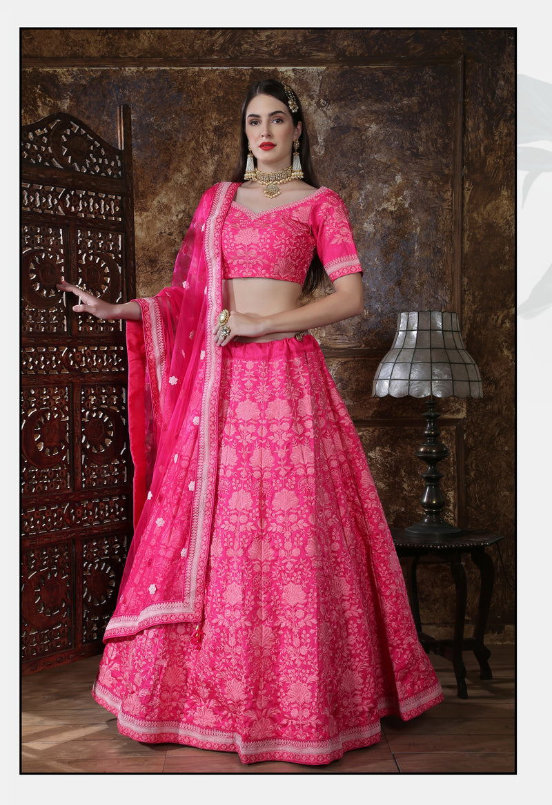 Thread & Sequence Embroidered Work Lehenga