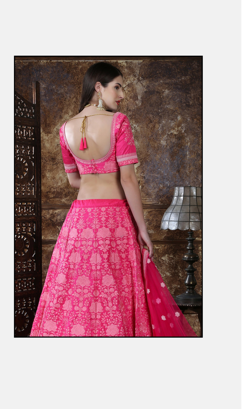 Thread & Sequence Embroidered Work Lehenga