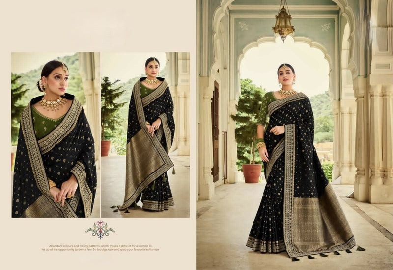 Lovely Black colour Silk Wedding Saree