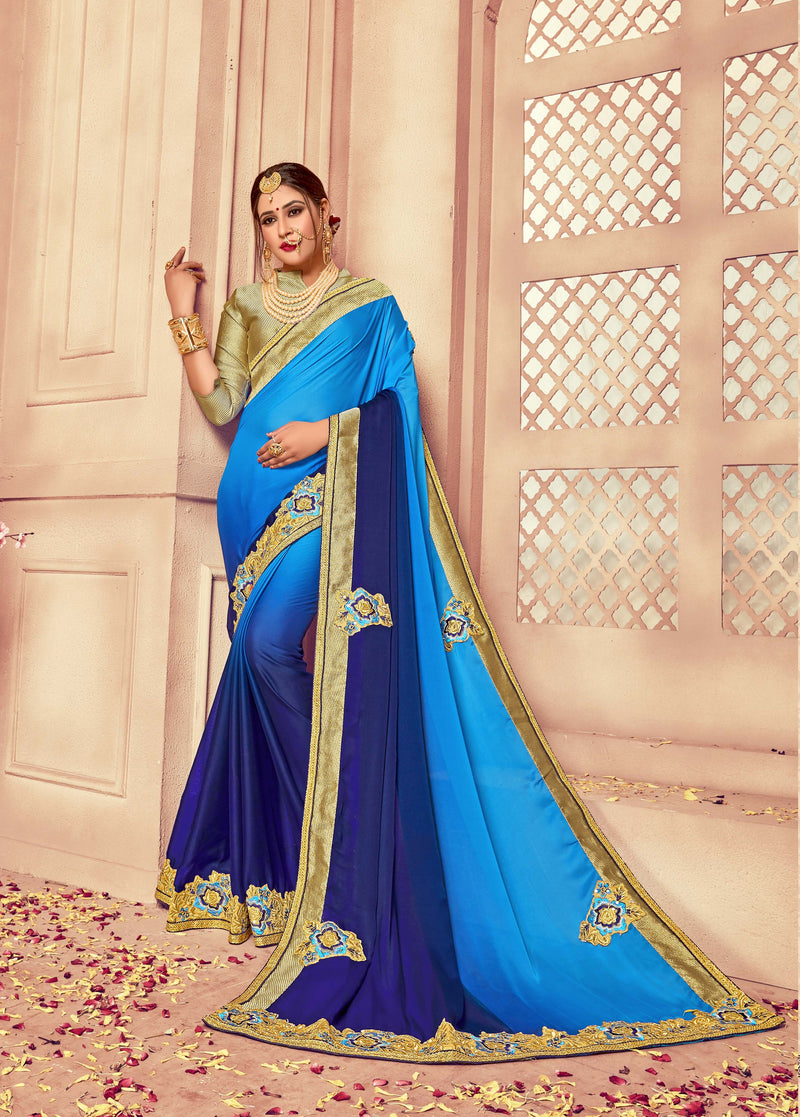 Gorgeous Blue Colour Silk Saree