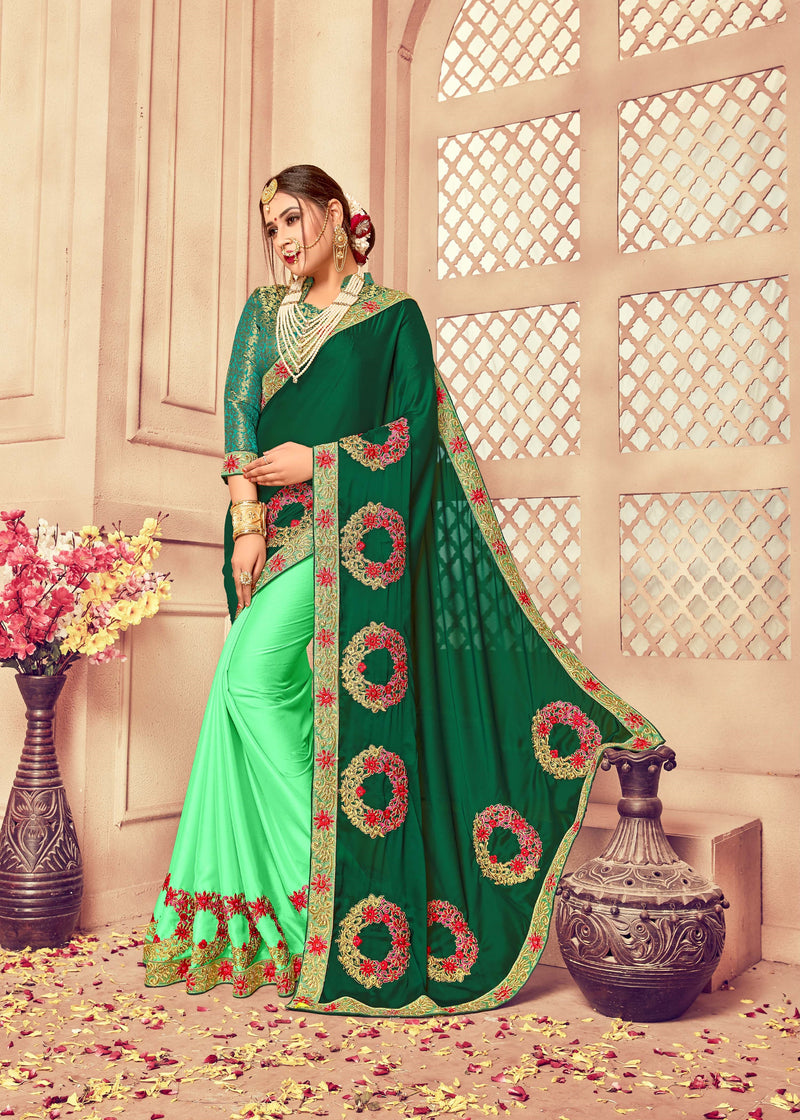 Lovely Green Colour Silk Saree