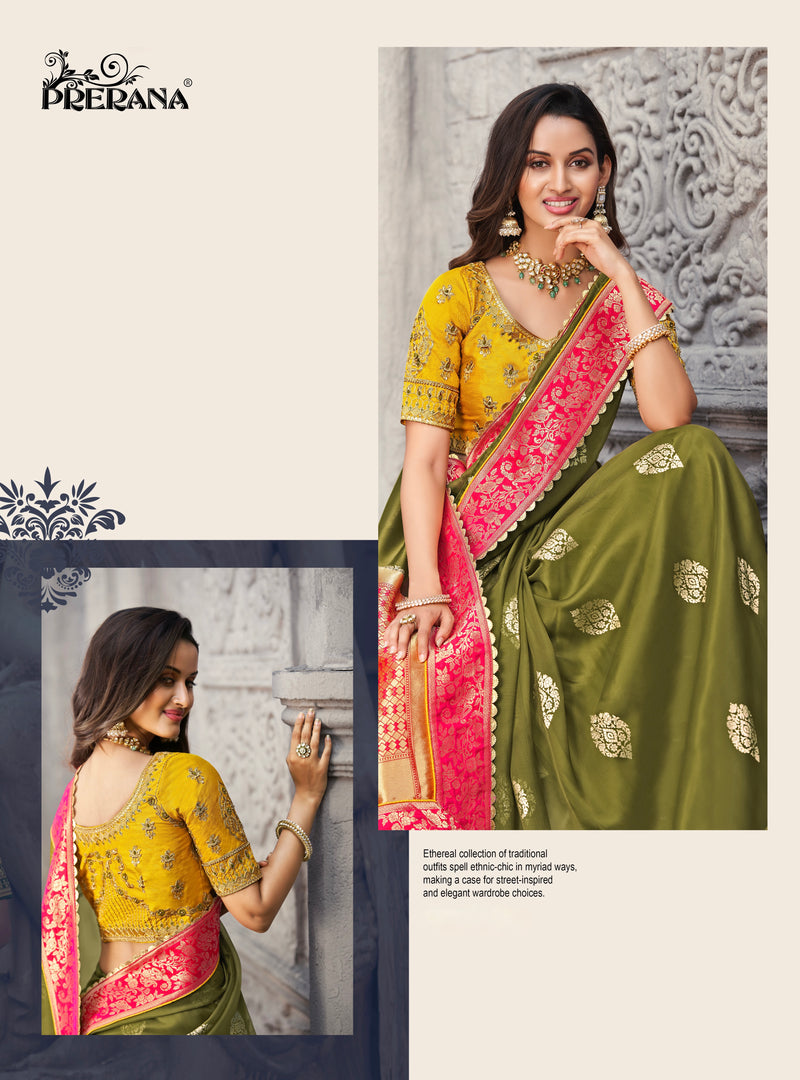 Green Colour Net Organza Designer Saree