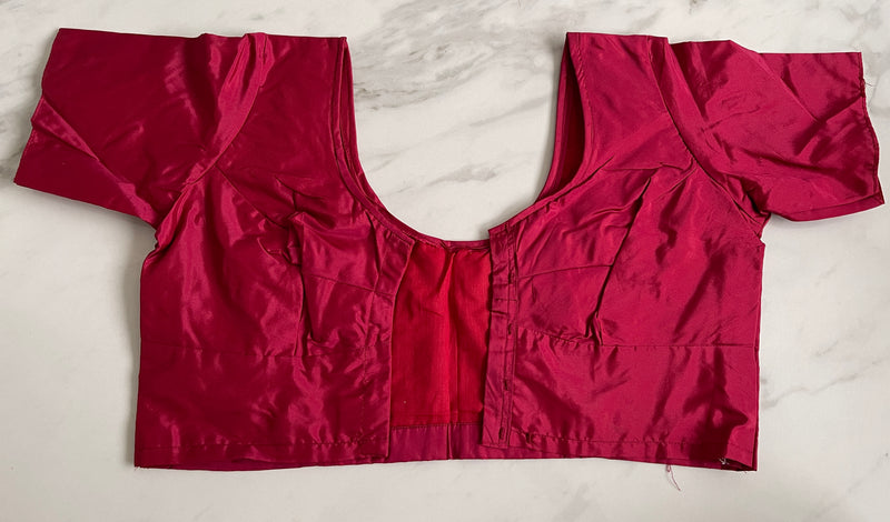 Dark Raspberry Kanchipuram Blouse Size 38