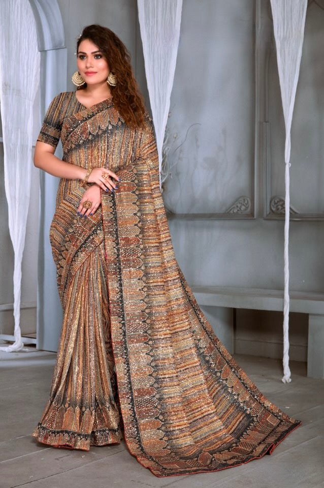 Heavy Sequins Designer Saree