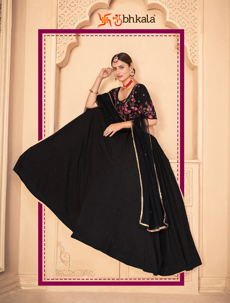 Georgette With Embroidered with Sequins Lehenga