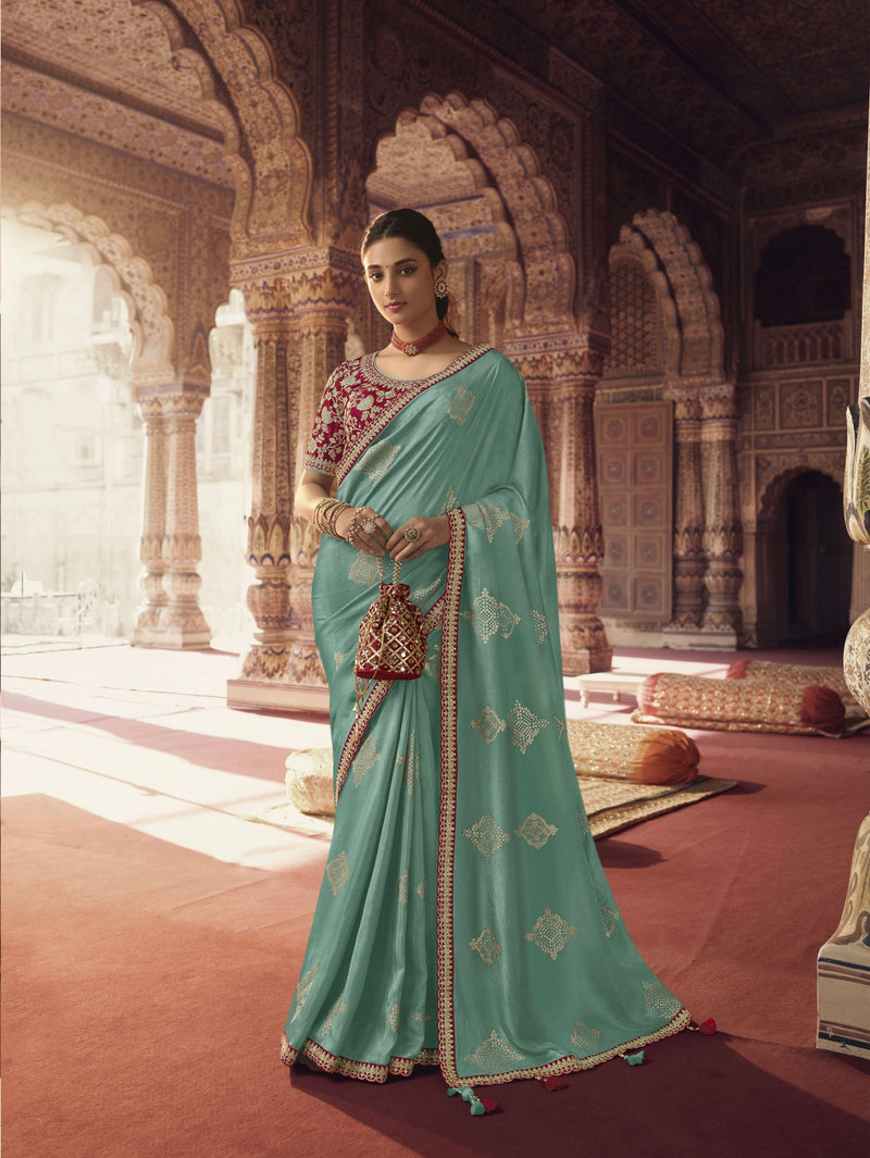 Fancy Silk Saree with Designer Blouse Piece