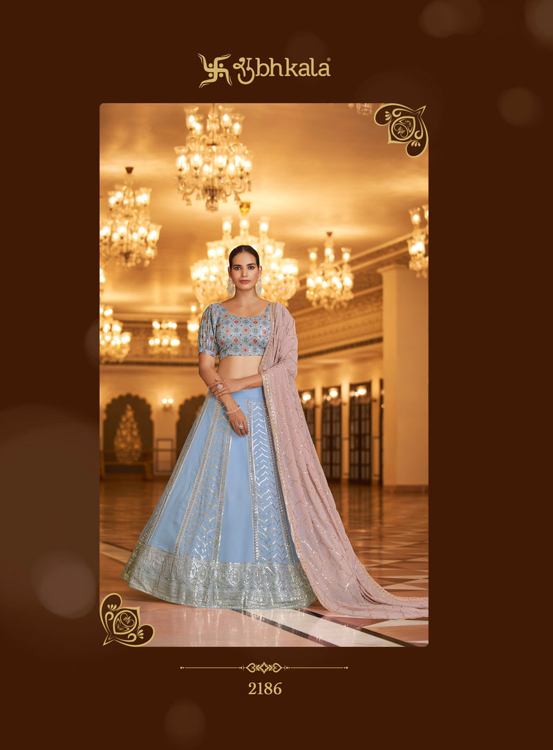 Thread with Sequins Embroidered work Lehenga