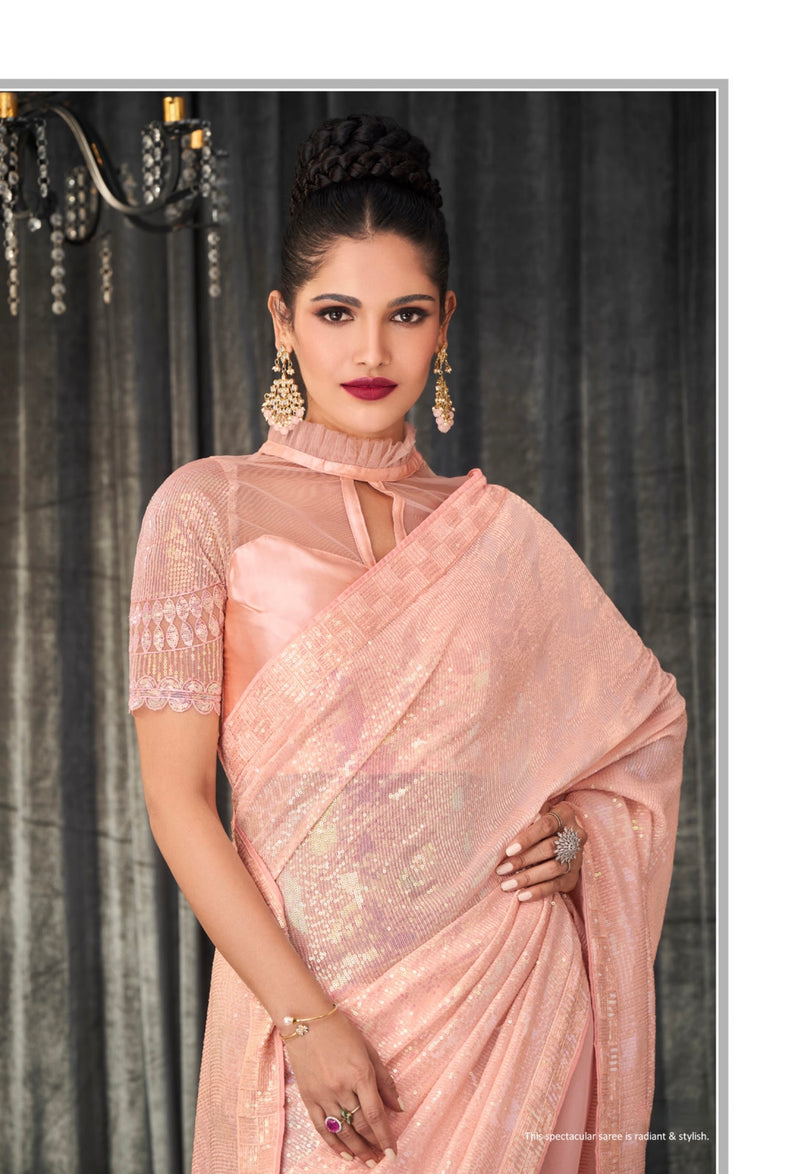 Latest Georgette with Sequins Saree