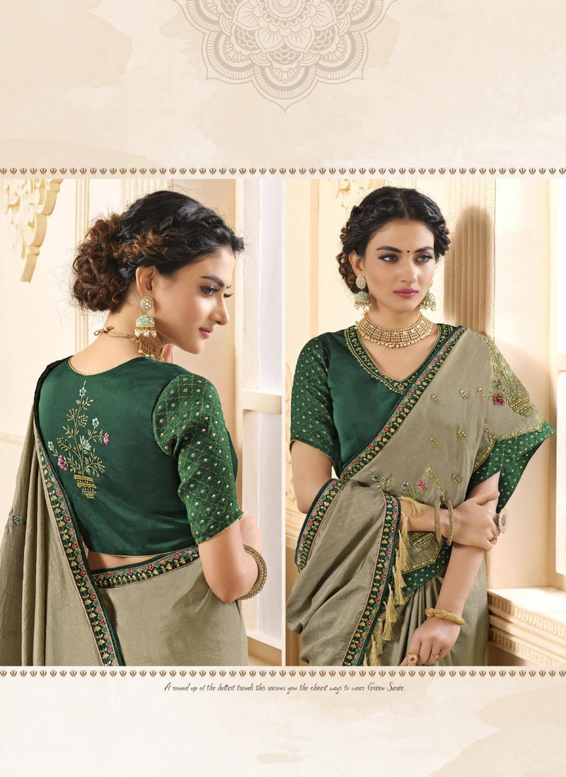 Embroidered Work Silk Designer Saree