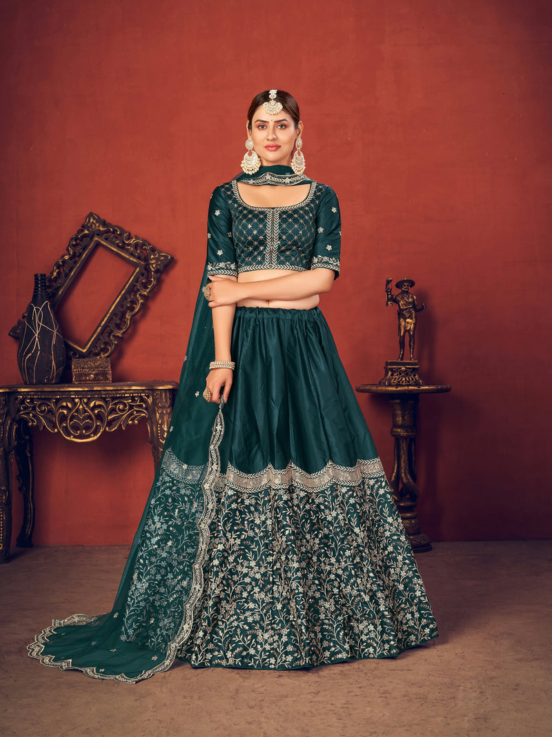 Silk With Embroidered Sequins work Lehenga