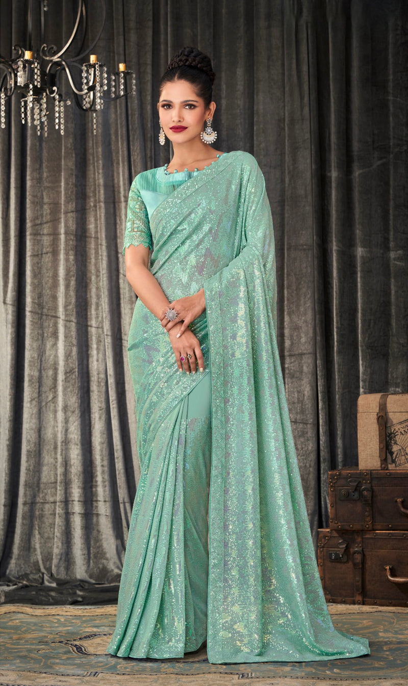 Latest Georgette with Sequins Saree