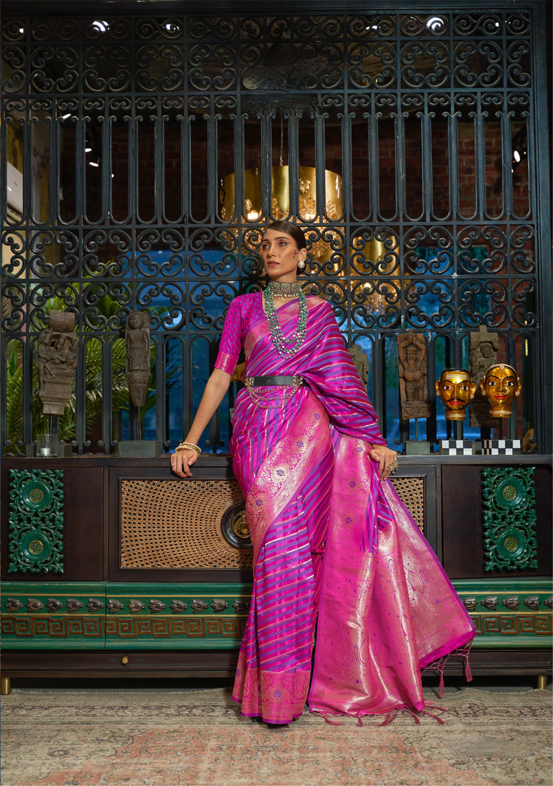 Elegant Handloom Pure Satin Silk Saree