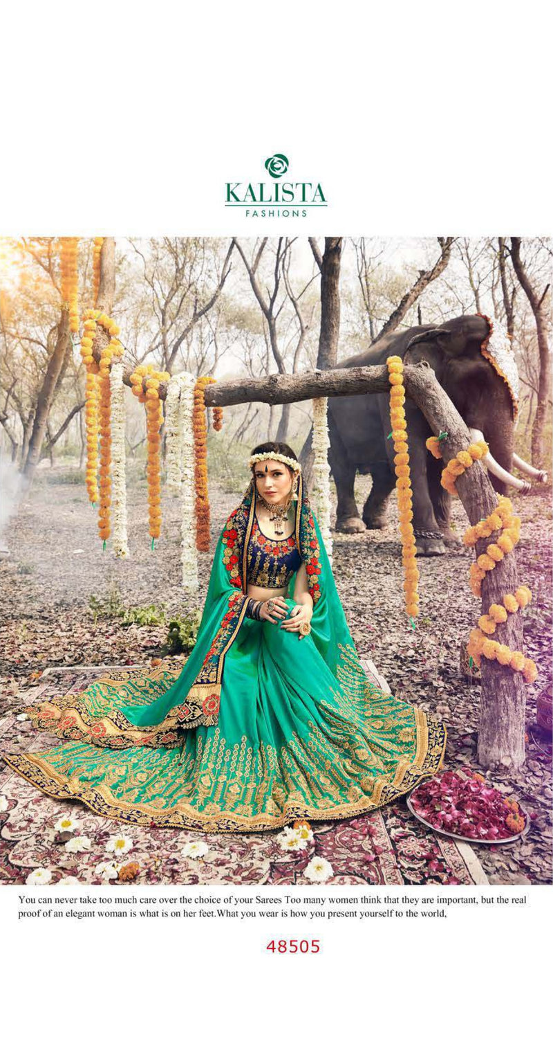 Turquoise Kalista Fashions Designer Saree