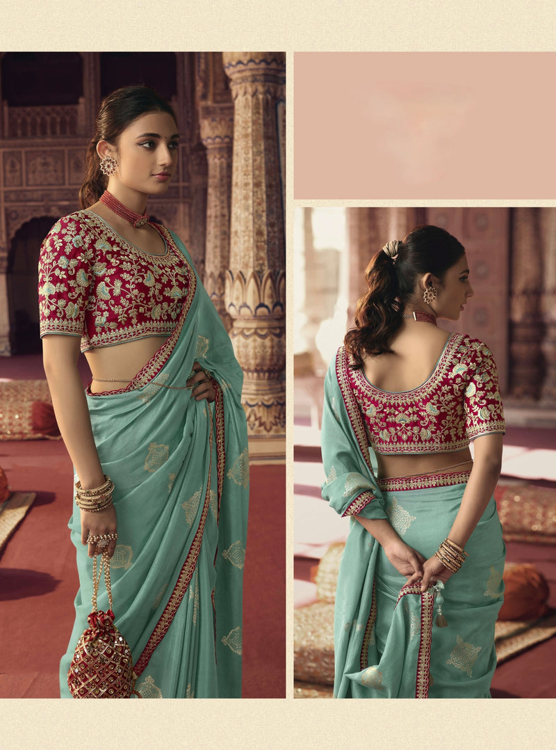 Fancy Silk Saree with Designer Blouse Piece