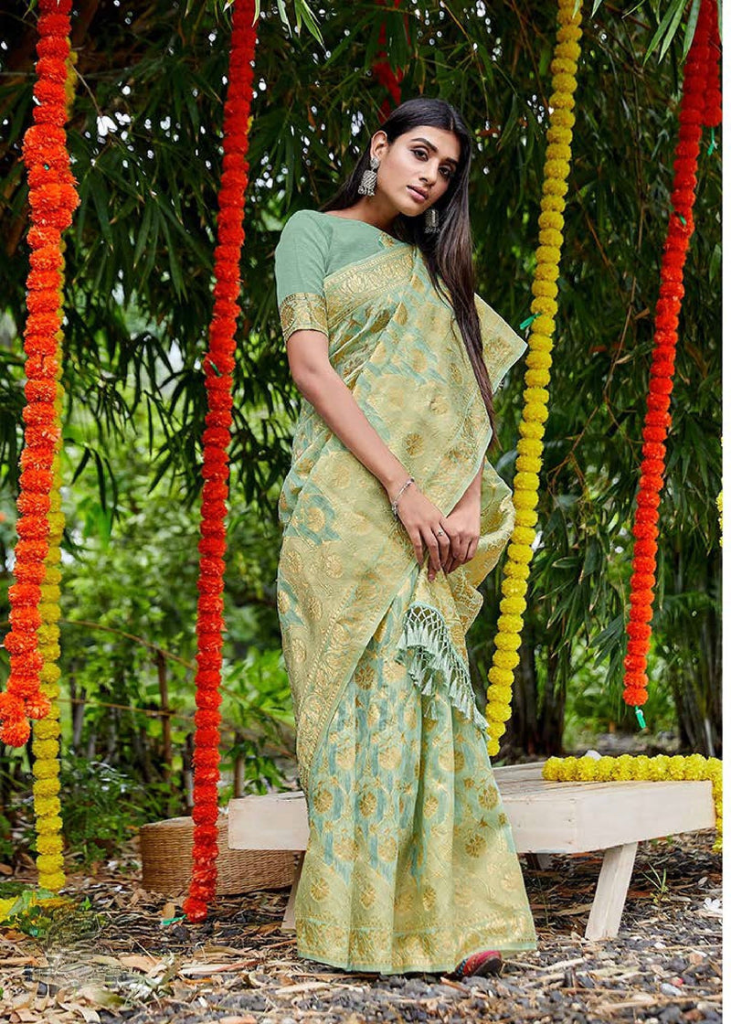 Pure Zari Weaving Rich Pallu Silk Saree