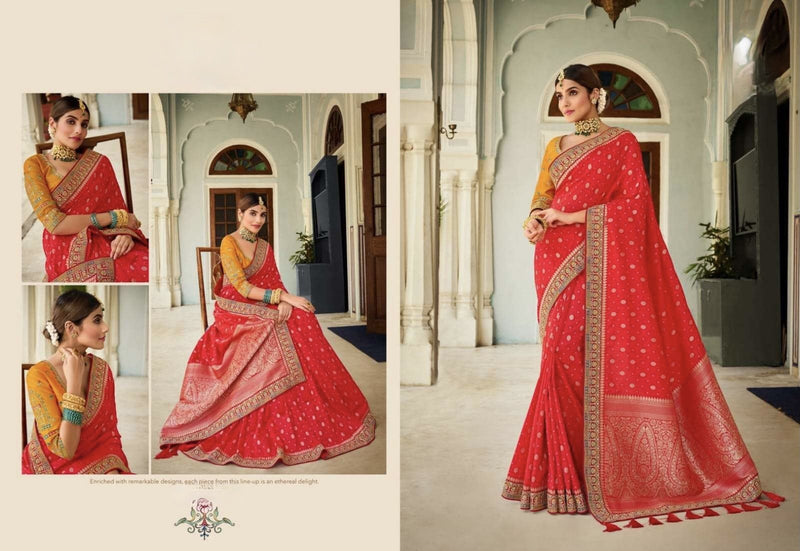 Fabulous Red colour Silk Wedding Saree