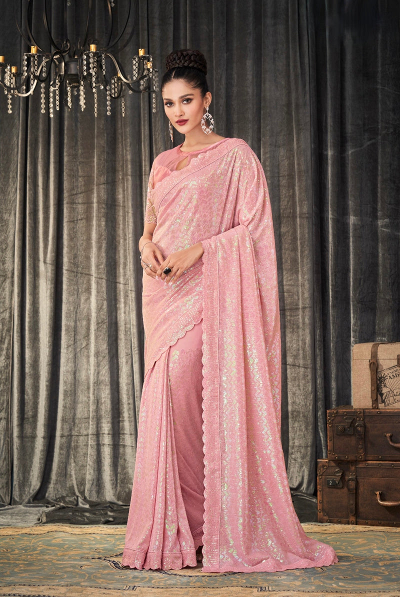 Latest Georgette with Sequins Saree