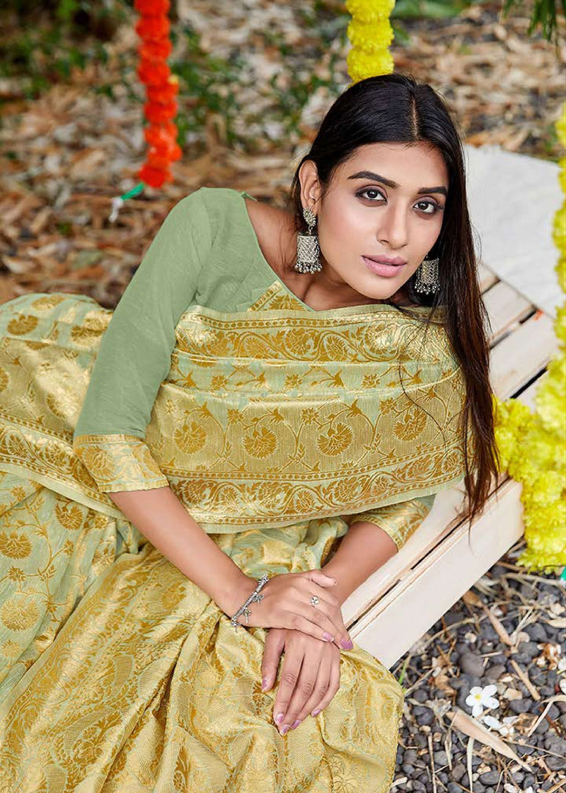 Pure Zari Weaving Rich Pallu Silk Saree