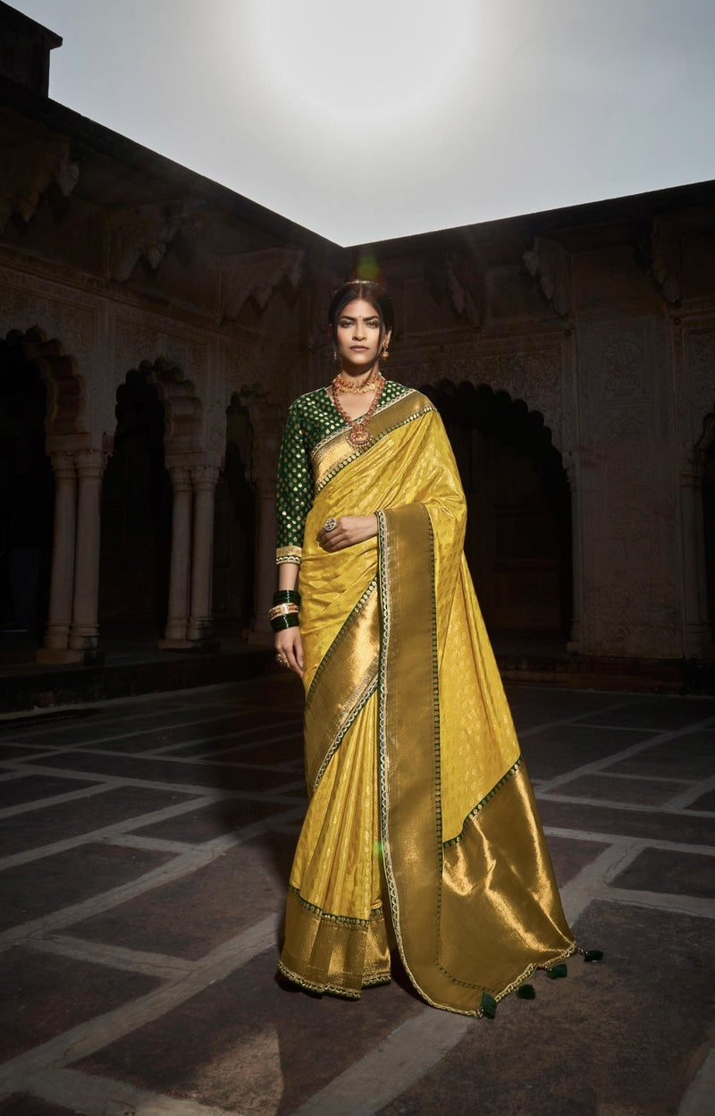 Golden Copper colour Paithani Silk Saree