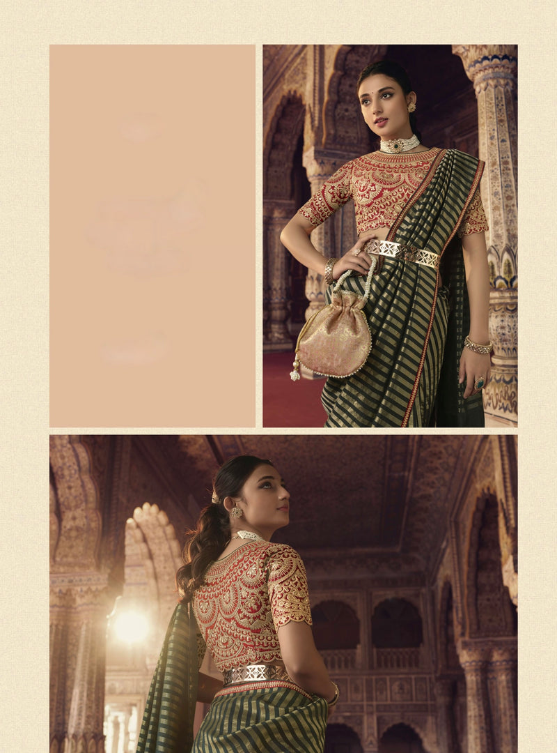 Fancy Silk Saree with Designer Blouse Piece