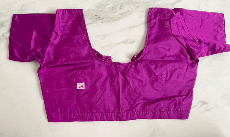 Purple  colour Kanchipuram Blouse Size 34