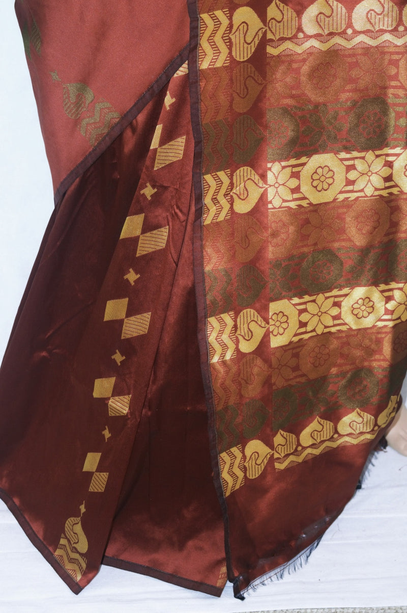 Brown Colour  Kanchipuram Silk Saree
